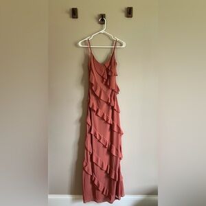 New*** Petal & Pup Maxi Ruffled Coral Dress